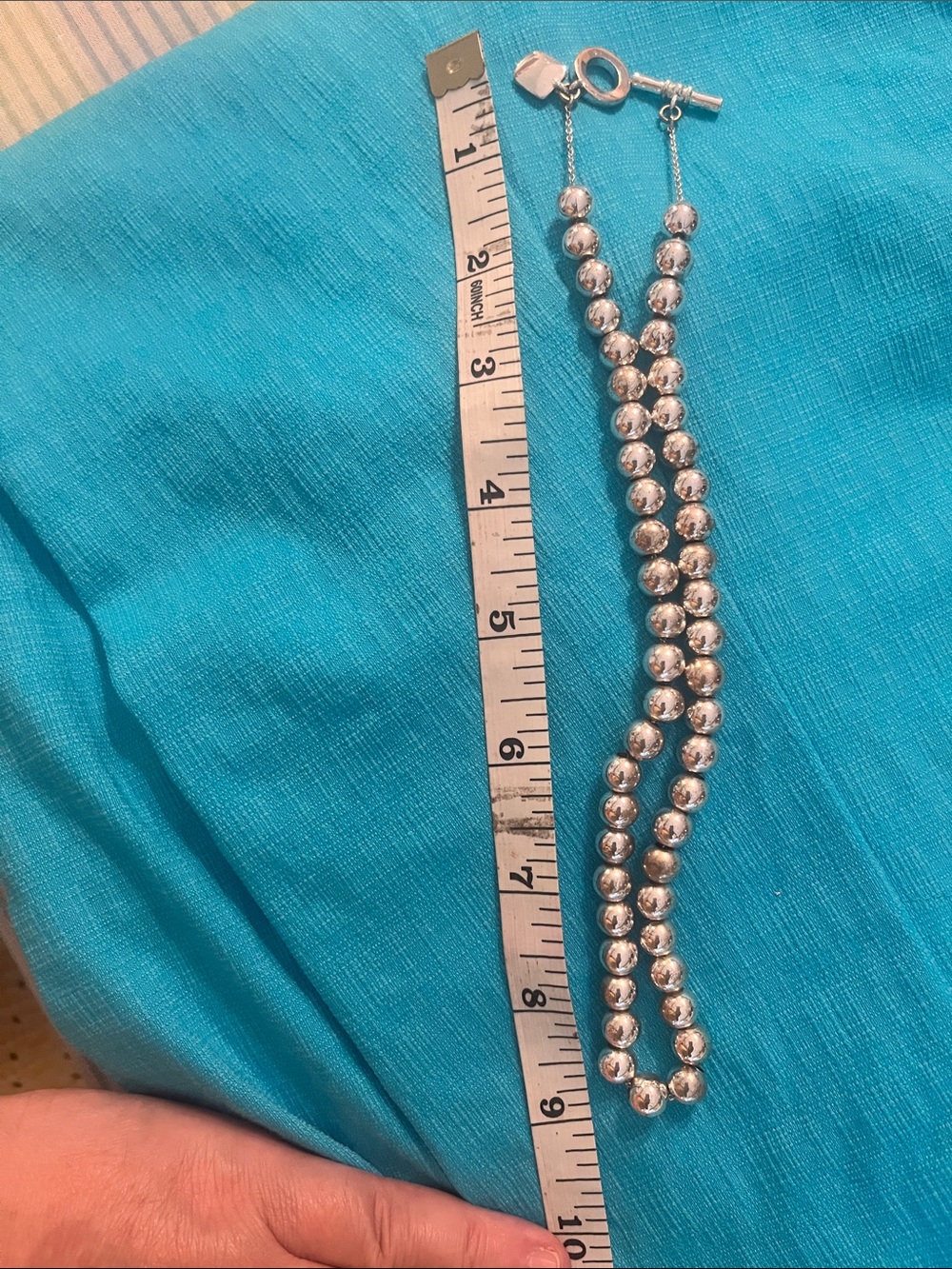 RL Ralph Lauren Silver Tone Bead Necklace - Vintage Women's Jewelry - Picture 4 of 7